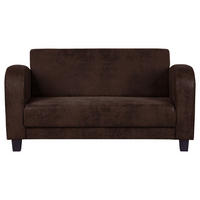 2-SITZER-SOFA in Lederlook Dunkelbraun  - Dunkelbraun, Design, Textil (152/80/89cm) - Livetastic