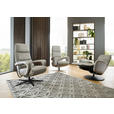 RELAXSESSEL in Leder Greige  - Greige/Schwarz, Design, Leder/Metall (76/108/86cm) - Dieter Knoll