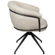 ARMLEHNSTUHL  in Eisen Bouclé  - Schwarz/Naturfarben, Design, Textil/Metall (65/80,5/65cm) - Belluti
