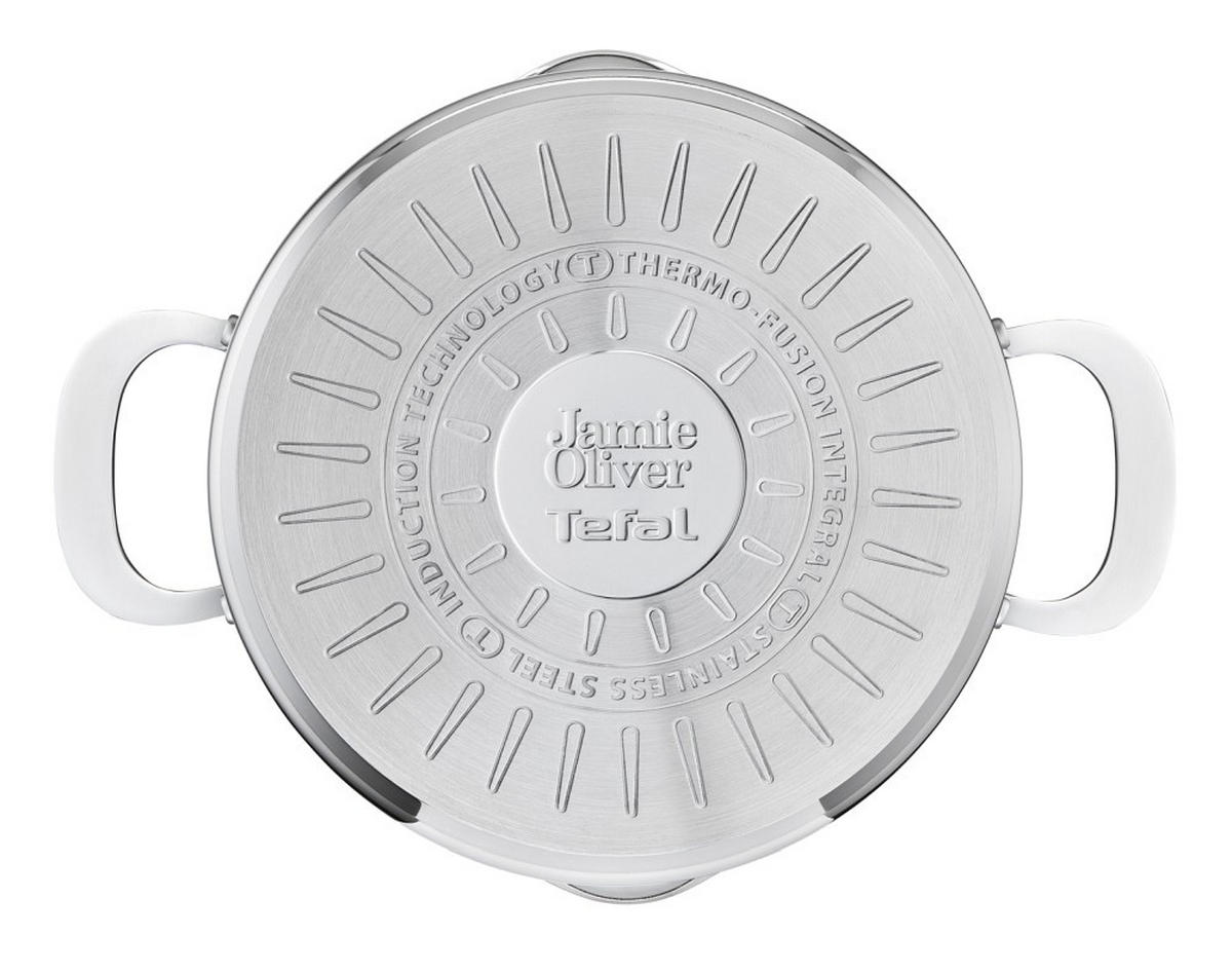 KOCHTOPFSET Jamie Oliver COOK SMART 7-teilig  - Alufarben, Basics, Glas/Metall - Tefal