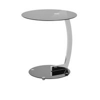 BEISTELLTISCH 45/45/52 cm Schwarz, Chromfarben rund  - Chromfarben/Schwarz, Design, Glas/Metall (45/45/52cm) - MID.YOU