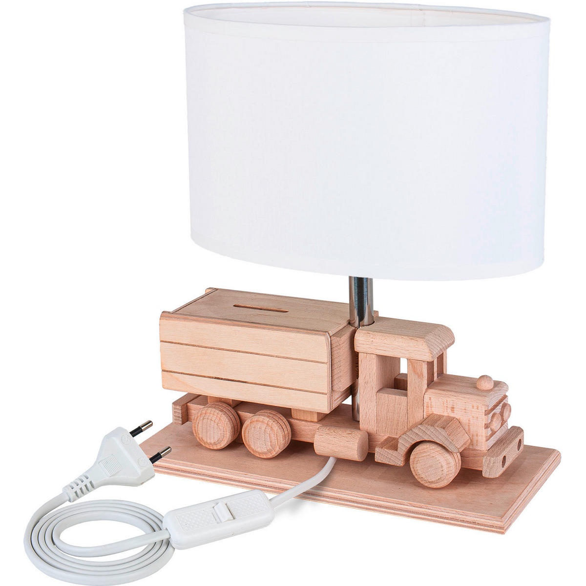 KINDERTISCHLEUCHTE 32/14/27 cm   - Naturfarben/Weiß, Natur, Holz/Holzwerkstoff (32/14/27cm)