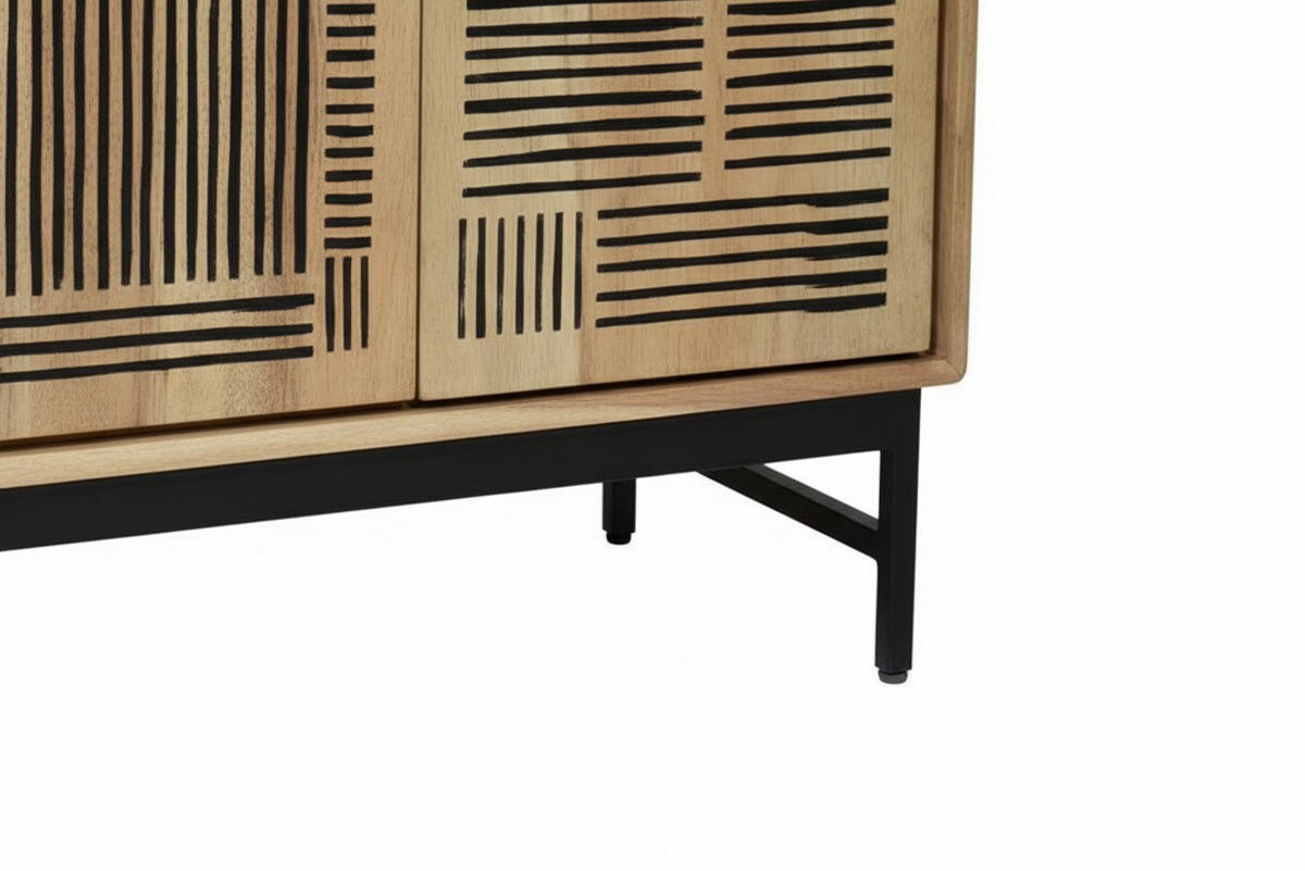 SIDEBOARD  160/85/40 cm  - Schwarz/Akaziefarben, KONVENTIONELL, Holz/Metall (160/85/40cm) - Livetastic
