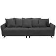 BIGSOFA  in Webstoff Dunkelgrau  - Dunkelgrau/Schwarz, KONVENTIONELL, Textil/Metall (282/94/127cm) - Ambia Home