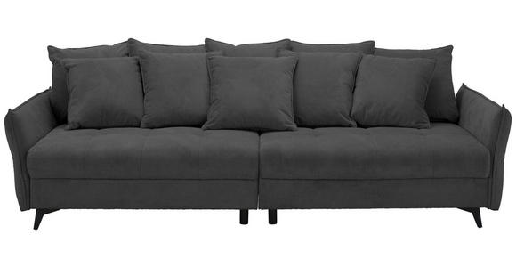 BIGSOFA  in Webstoff Dunkelgrau  - Dunkelgrau/Schwarz, KONVENTIONELL, Textil/Metall (282/94/127cm) - Ambia Home