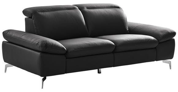 ZWEISITZER-SOFA in Leder, Metall, Textil Chromfarben, Dunkelgrau - Chromfarben/Dunkelgrau, Design, Leder/Textil (200/80/104cm) - Xora
