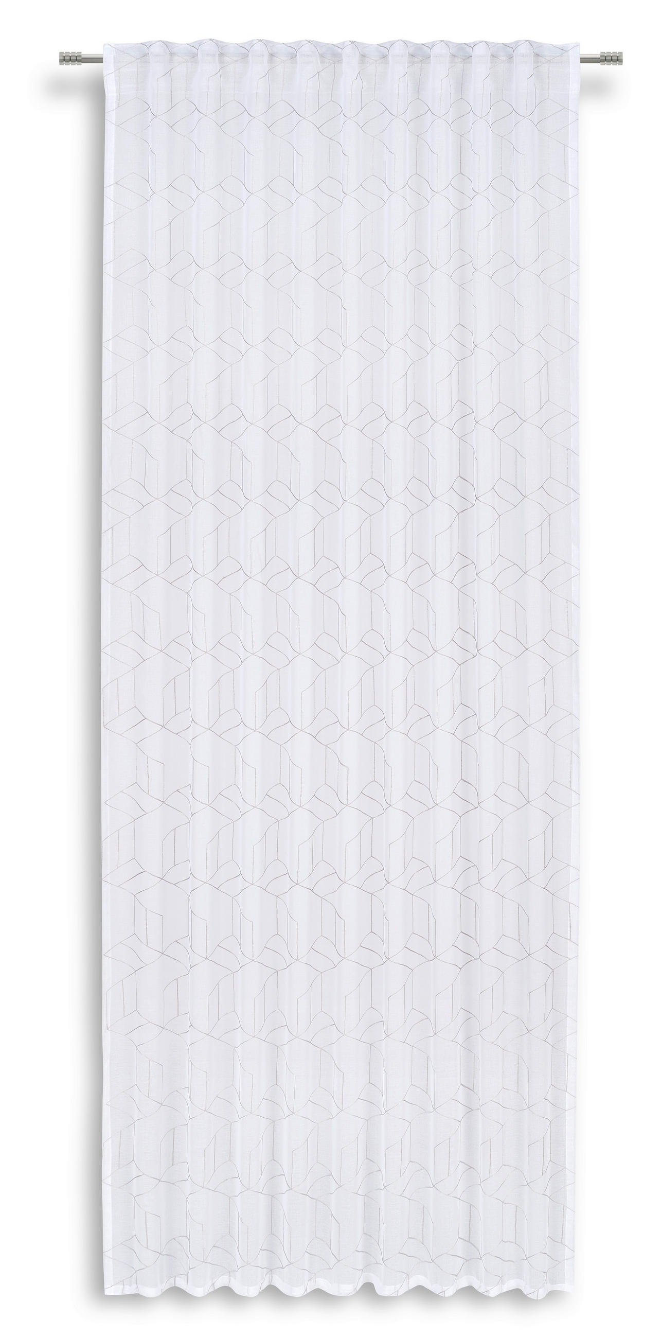 Vorhang Mit Band Sabina 140x245 Cm Silber/weiß