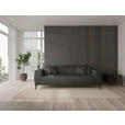 3-SITZER-SOFA  in Webstoff Dunkelgrau  - Dunkelgrau/Schwarz, KONVENTIONELL, Textil/Metall (240/80/113cm) - Carryhome