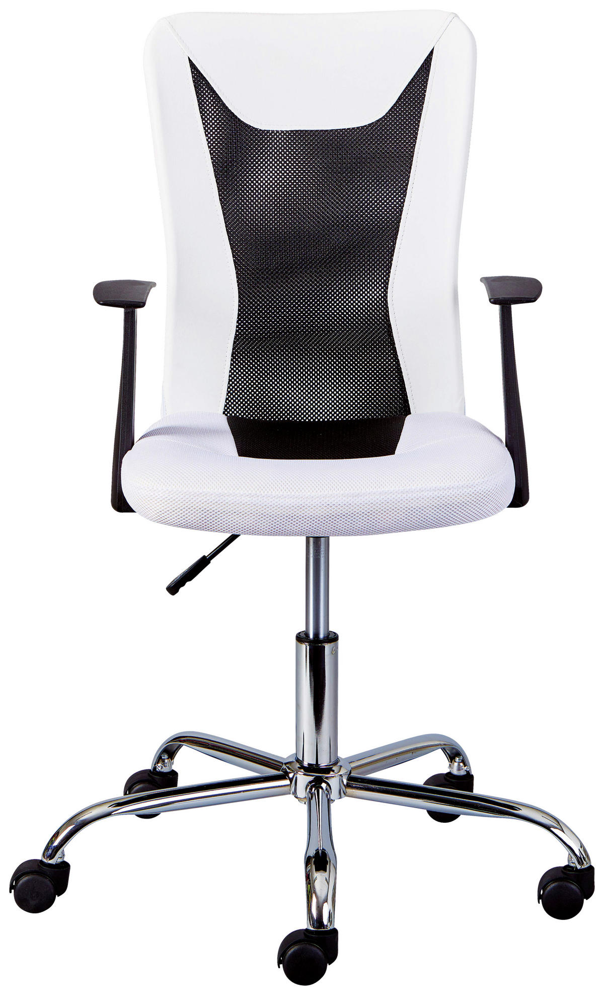OTOČNÁ ŽIDLE PRO MLÁDEŽ, síť, černá, bílá - bílá/černá, Konvenční, kov/textil (55/85/55cm) - MID.YOU