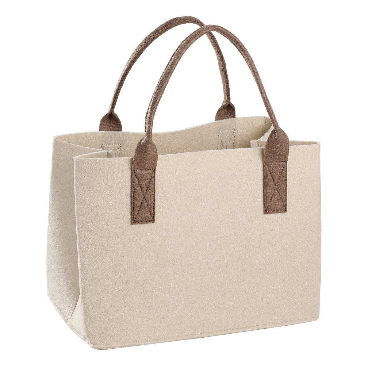 EINKAUFSTASCHE - Beige/Braun, LIFESTYLE, Textil (40/26/30cm)