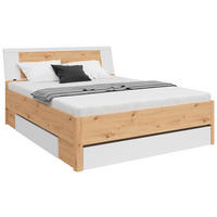 Stauraumbett 160x200 cm 160/200 cm,  in Weiß, Eiche Artisan,  - Graphitfarben/Weiß, KONVENTIONELL, Holzwerkstoff (160/200cm)