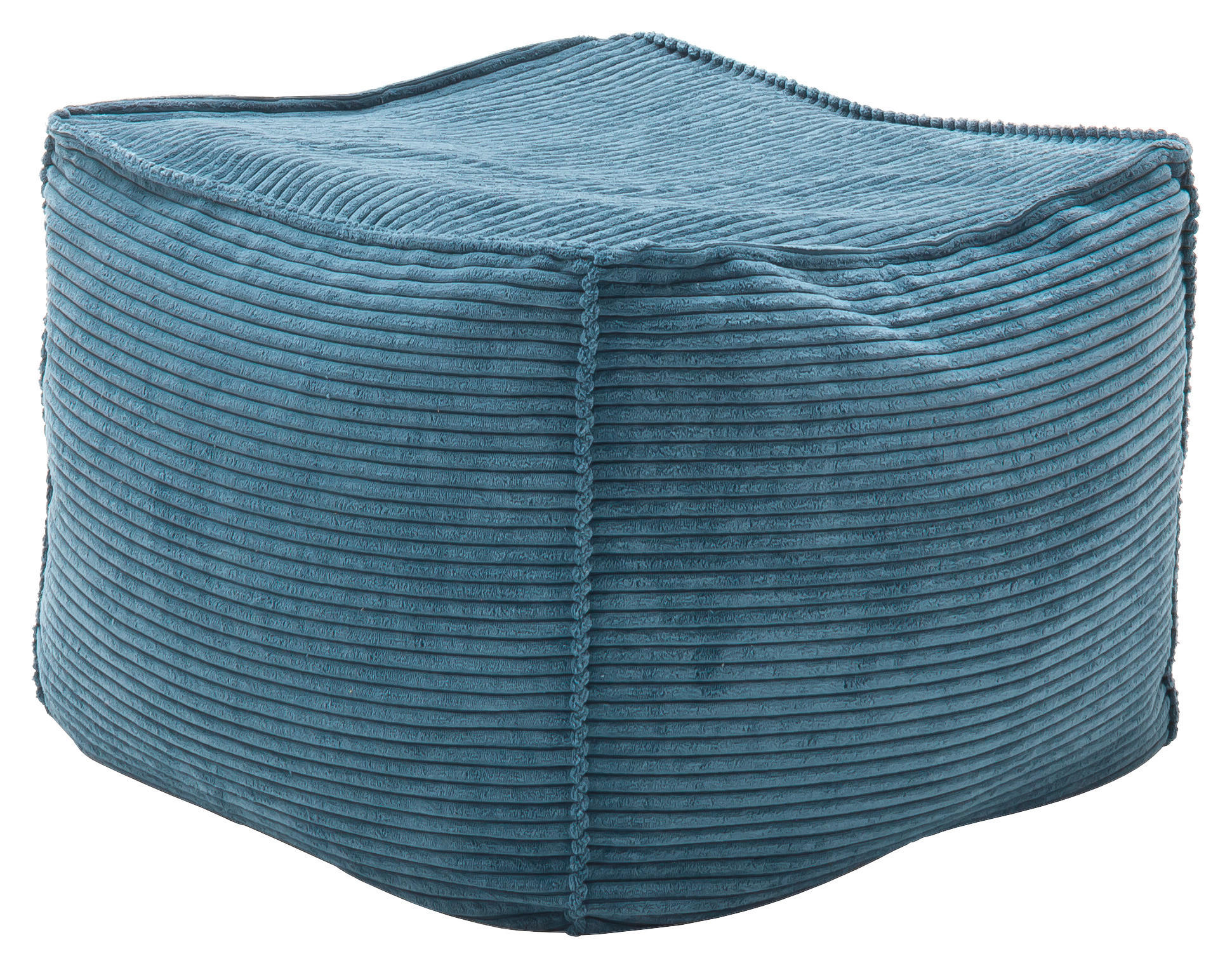 HOCKER in Textil Petrol  - Petrol, Design, Textil (66/40/66cm) - Lomoco