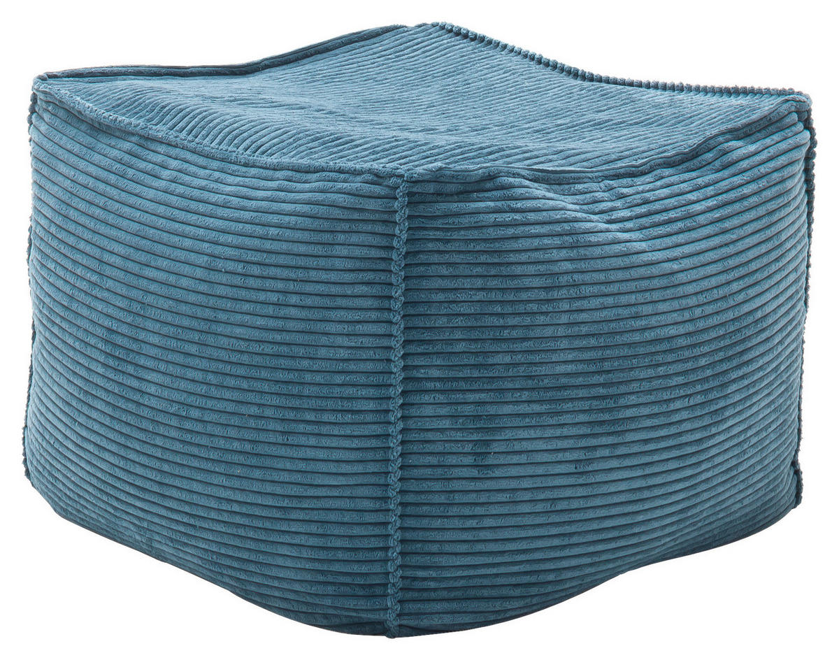 HOCKER in Textil Petrol  - Petrol, Design, Textil (66/40/66cm) - Lomoco