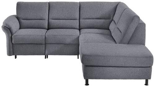 ECKSOFA in Flachgewebe Blau  227/203 cm  - Blau/Schwarz, MODERN, Textil/Metall (227/203cm) - Beldomo System