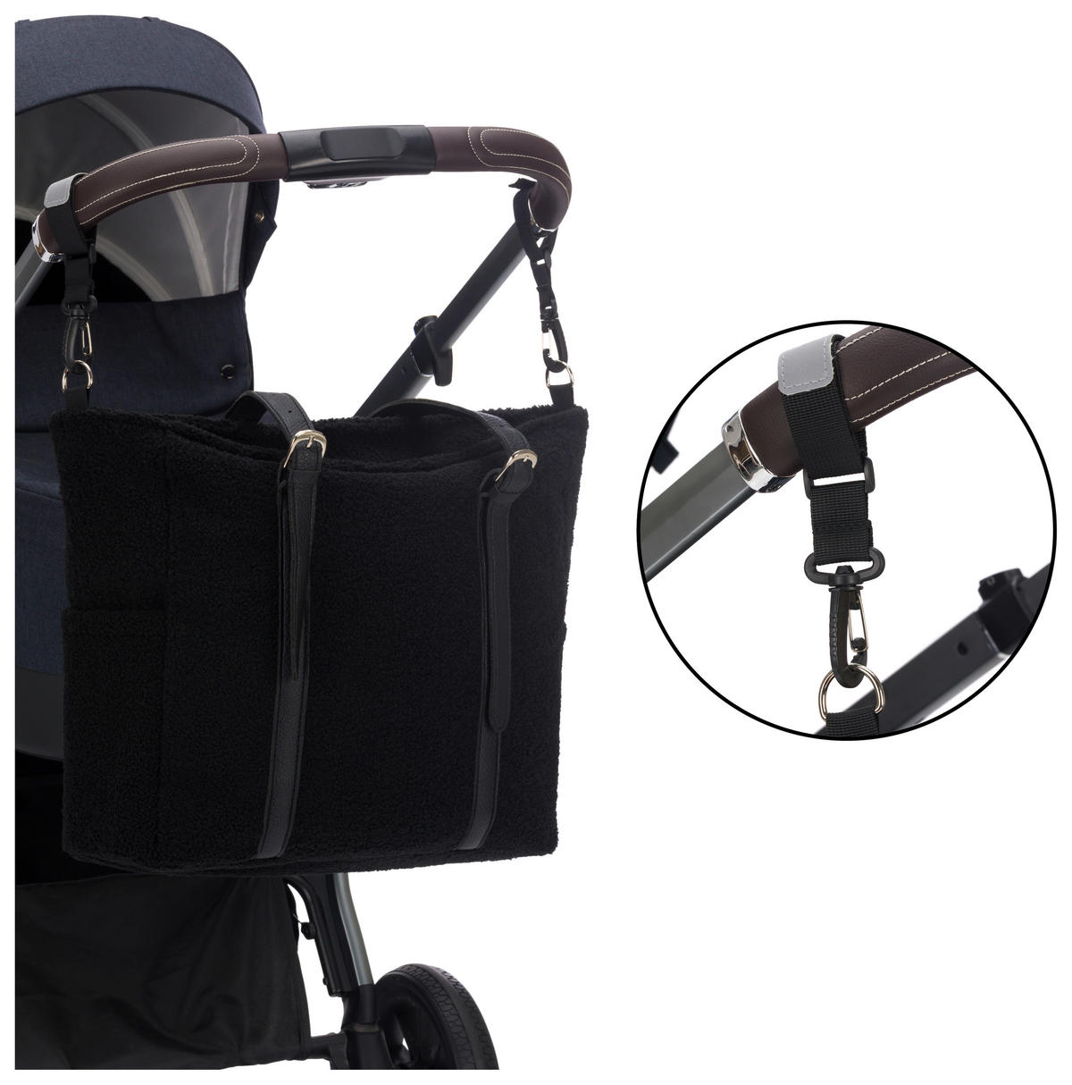 WICKELTASCHE  - Schwarz, Basics, Kunststoff (39/15/36cm) - Jimmylee