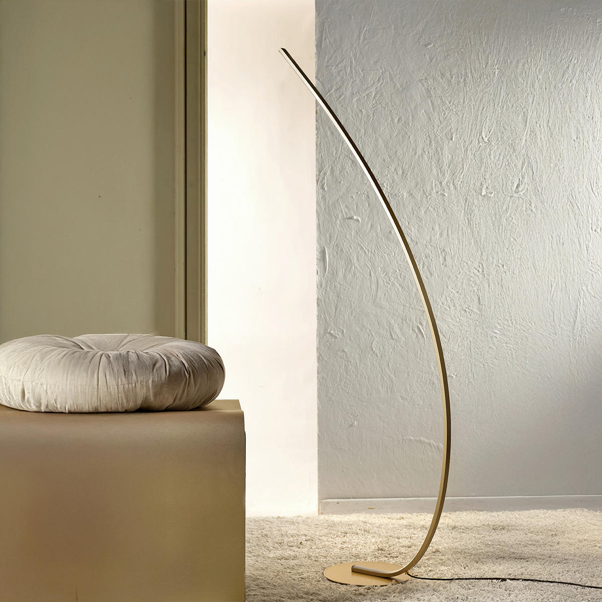 LED-STEHLEUCHTE 50/22/130 cm    - Goldfarben/Schwarz, Design, Kunststoff/Metall (50/22/130cm)
