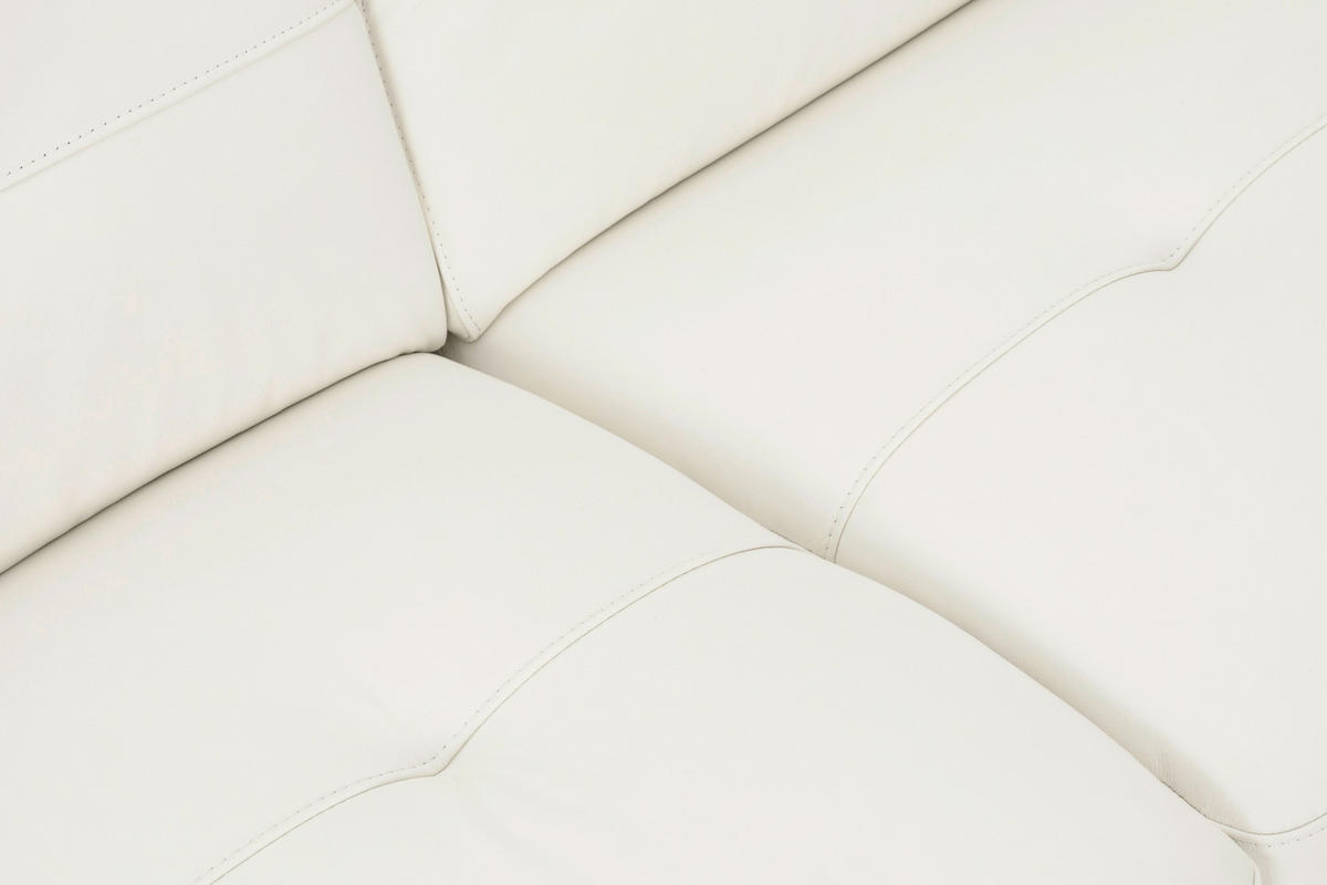 ECKSOFA Weiß Echtleder  - Schwarz/Weiß, MODERN, Leder/Metall (287/224cm) - MID.YOU