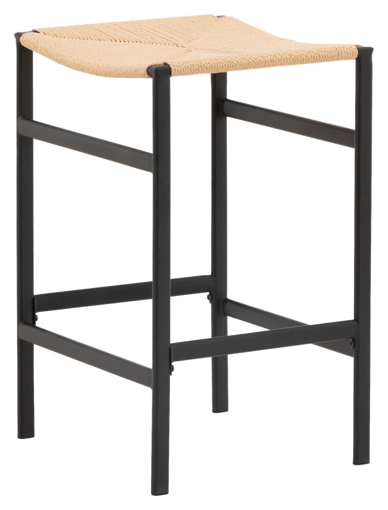 BARPALL SET i svart, beige  - beige/svart, Design, metall/trä (45/66/40cm) - Livetastic