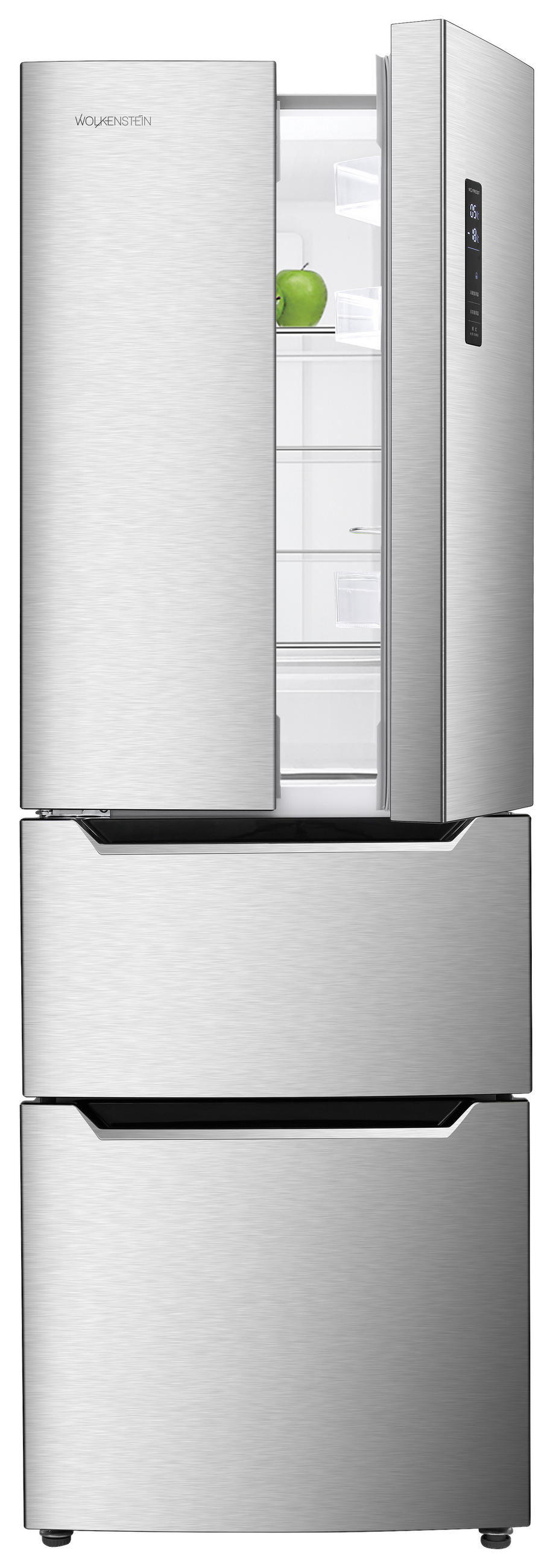FRENCH-DOOR 64/186/69 cm FD351.4A++NF IX  - Edelstahlfarben, Basics, Metall (64/186/69cm) - Wolkenstein
