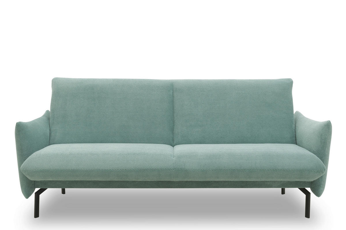 SCHLAFSOFA in Mikrofaser Mintgrün  - Schwarz/Mintgrün, Design, Textil/Metall (234/102/95cm) - MID.YOU