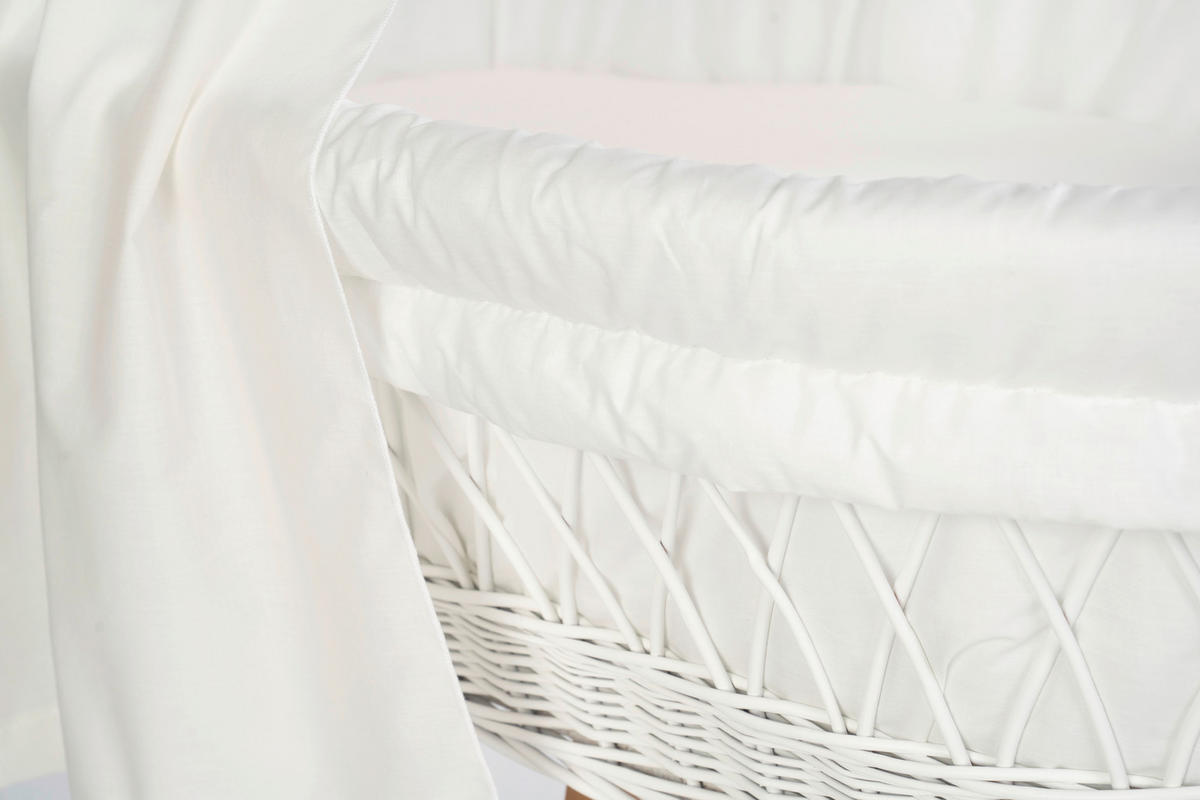 STUBENWAGEN-KOMPLETTSET Babybett Lounge Weiß   - Creme/Weiß, Basics, Holz/Textil (60/167/100cm) - Mionido
