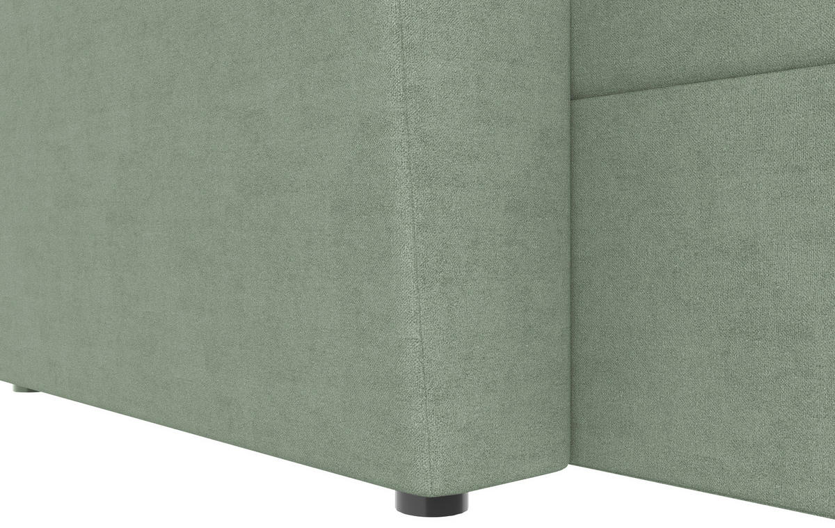 WOHNLANDSCHAFT TERMOLI Mintgrün Jacquard  - Schwarz/Mintgrün, Design, Kunststoff/Textil (155/296/155cm) - MID.YOU