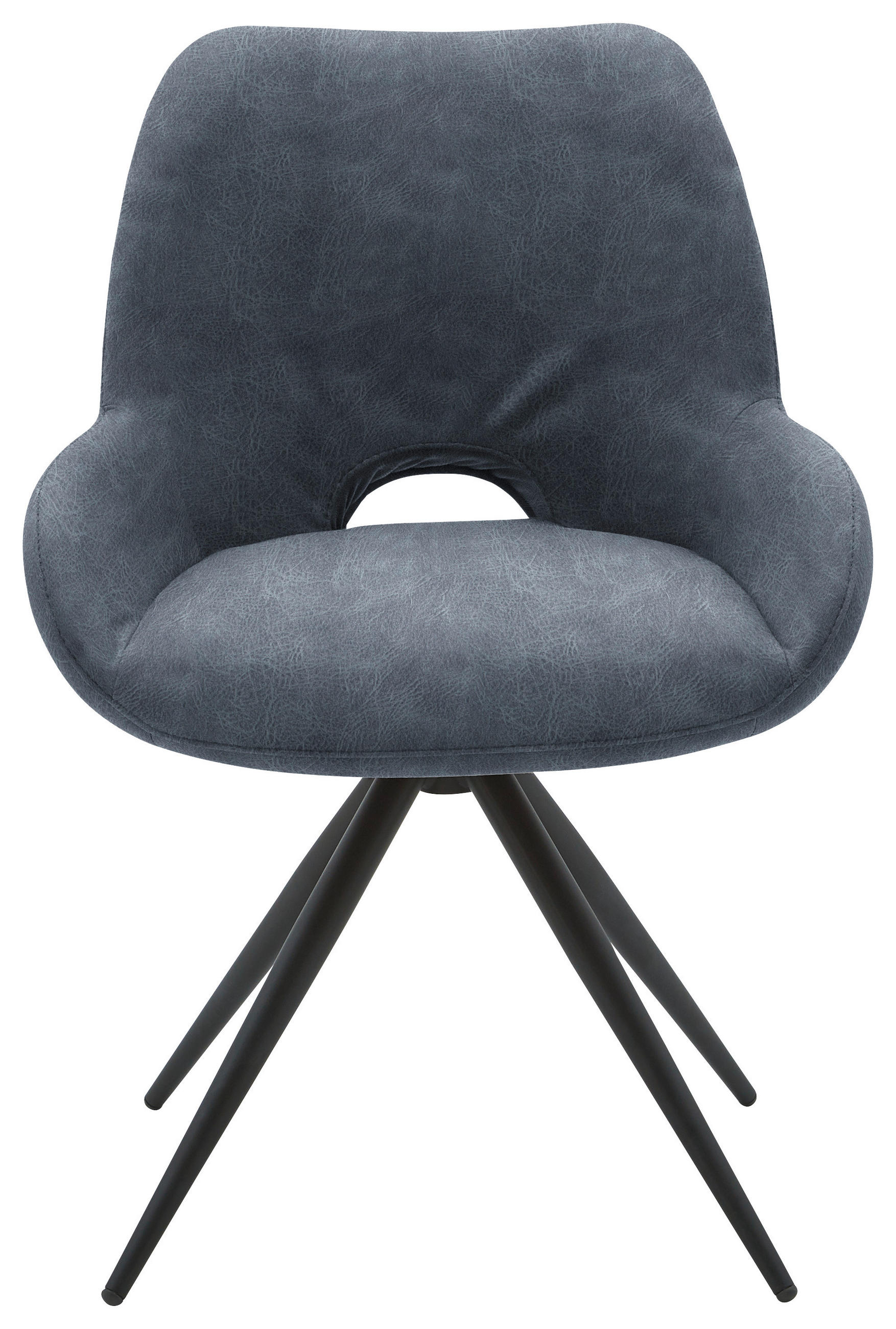 STUHL - Blaugrau/Schwarz, Design, Textil/Metall (58/83/63cm) - Dieter Knoll