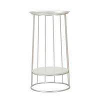 COUCHTISCH 40/76/40 cm Silberfarben  - Silberfarben, Basics, Stein/Metall (40/76/40cm)