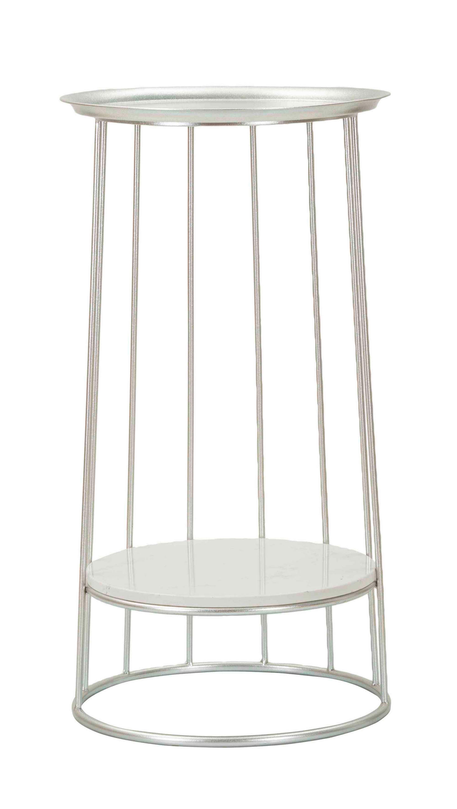 KONFERENČNÍ STOLEK, barvy stříbra, kov, kámen, 40/76/40 cm