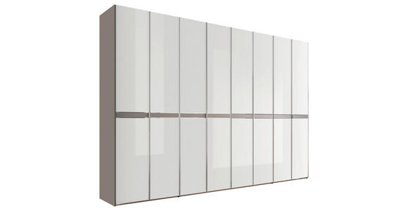 DREHTÜRENSCHRANK  in Grau, Weiß  - Chromfarben/Weiß, MODERN, Glas/Holzwerkstoff (330/230/63cm) - Dieter Knoll