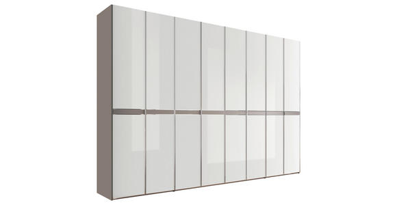 DREHTÜRENSCHRANK 330/230/63 cm 8-türig  - Chromfarben/Weiß, MODERN, Glas/Holzwerkstoff (330/230/63cm) - Dieter Knoll