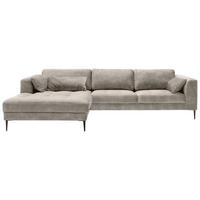 ECKSCHLAFSOFA in Mikrofaser Hellgrau  - Hellgrau/Schwarz, Modern, Textil (168/280cm) - Trendmanufaktur