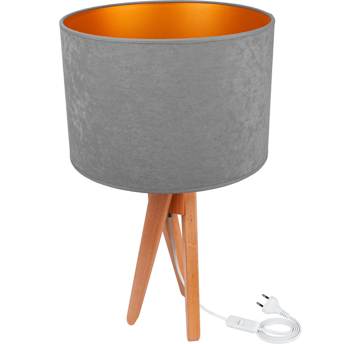 KINDERTISCHLEUCHTE 30/55 cm   - Naturfarben/Grau, Natur, Holz (30/55cm)