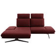 ECKSOFA  in Flachgewebe Rot Rücken echt, Armteilverstellung, Drehsitzfunktion  155/234 cm  - Rot/Schwarz, Design, Textil/Metall (155/234cm) - Dieter Knoll