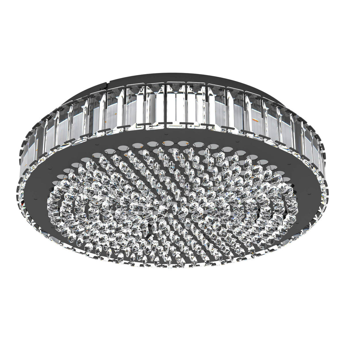 PLAFONIERĂ - străveziu/negru, Konventionell, sticlă/metal (41cm)