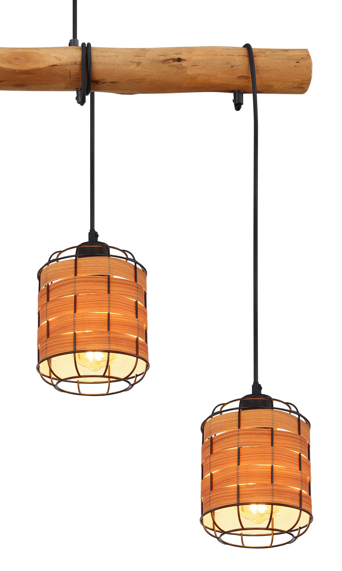 HÄNGELEUCHTE 85/15/140 cm    - Schwarz/Braun, Konventionell, Kunststoff/Metall (85/15/140cm) - Globo