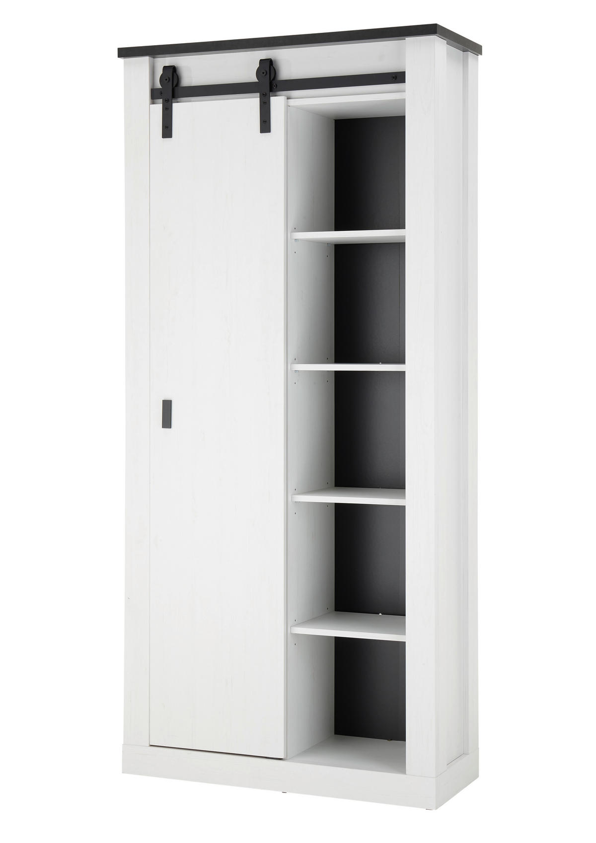 GARDEROBENSCHRANK  in 93/201/38 cm  - Anthrazit/Schwarz, Design, Holzwerkstoff/Metall (93/201/38cm) - Modante