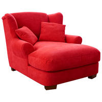 XXL-SESSEL in Flachgewebe Rot  - Rot, Romantik / Landhaus, Holz/Textil (120/101/142cm) - Sit & More