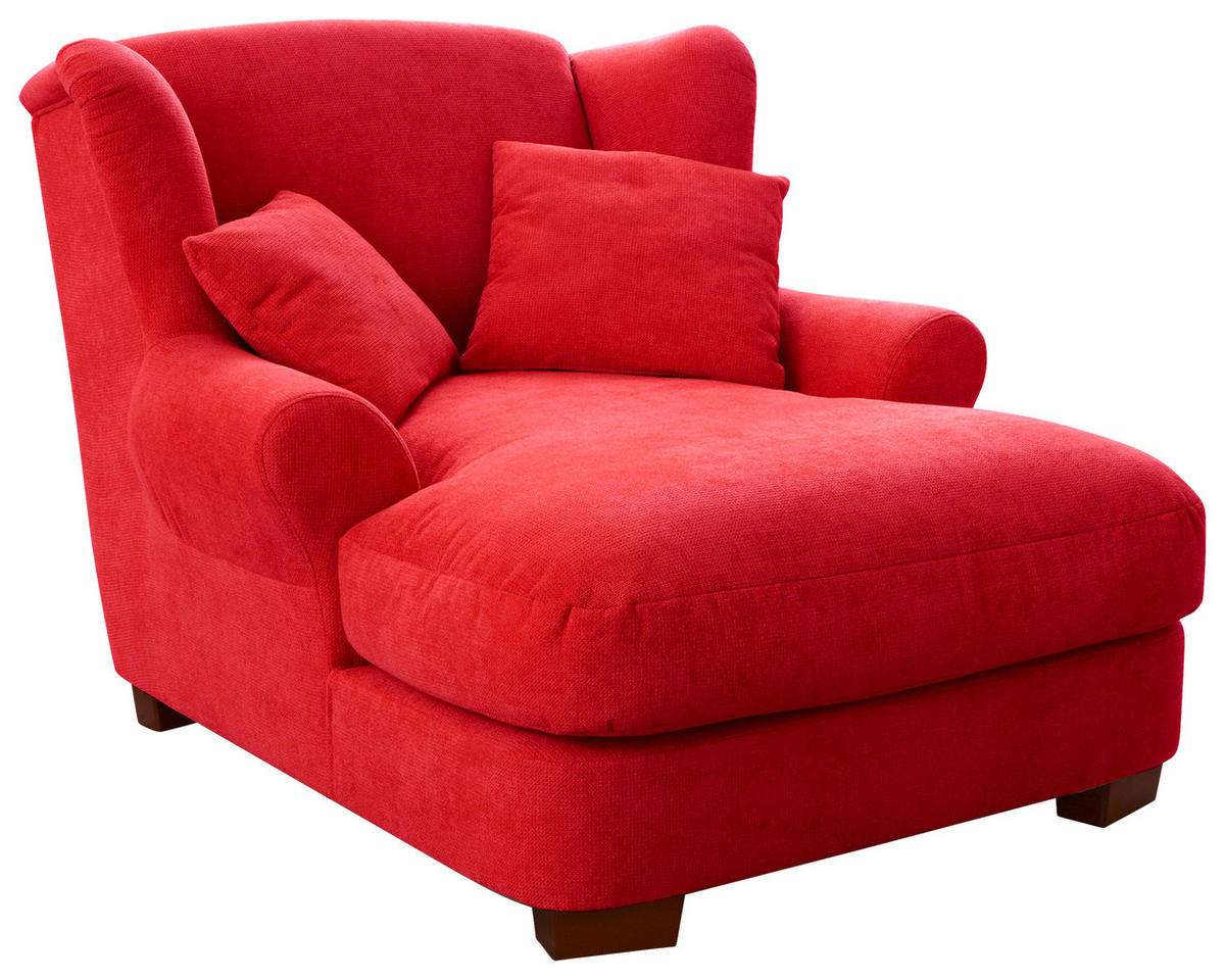XXL-SESSEL in Flachgewebe Rot  - Rot, Romantik / Landhaus, Holz/Textil (120/101/142cm) - Sit & More
