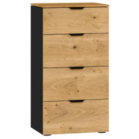 KOMMODE  in 45/87/43 cm  - Eichefarben/Schwarz, Design, Holz/Holzwerkstoff (45/87/43cm) - Jutzler