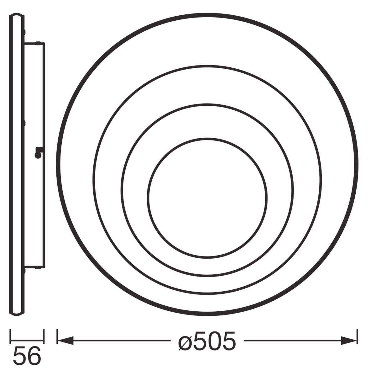 LED-DECKENLEUCHTE Orbis Spiral 50,5/5,6 cm   - Grau, Design, Kunststoff/Metall (50,5/5,6cm) - Osram