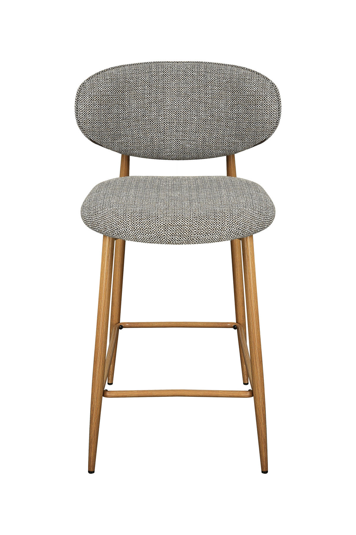 BARHOCKER Webstoff Braun, Eichefarben Eisen  - Eichefarben/Braun, Design, Textil/Metall (53/94/55cm) - Novel