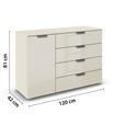 KOMMODE  in 120/81/42 cm  - Chromfarben/Champagner, Design, Glas/Holzwerkstoff (120/81/42cm) - Carryhome