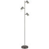 STEHLEUCHTE - Schwarzchrom/Grau, Design, Kunststoff/Metall (21,5/23/154cm) - Globo