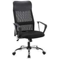 KANCELARIJSKA STOLICA  crna   - boja hroma/crna, Konvencionalno, metal/tekstil (67/106-113/57cm) - Boxxx