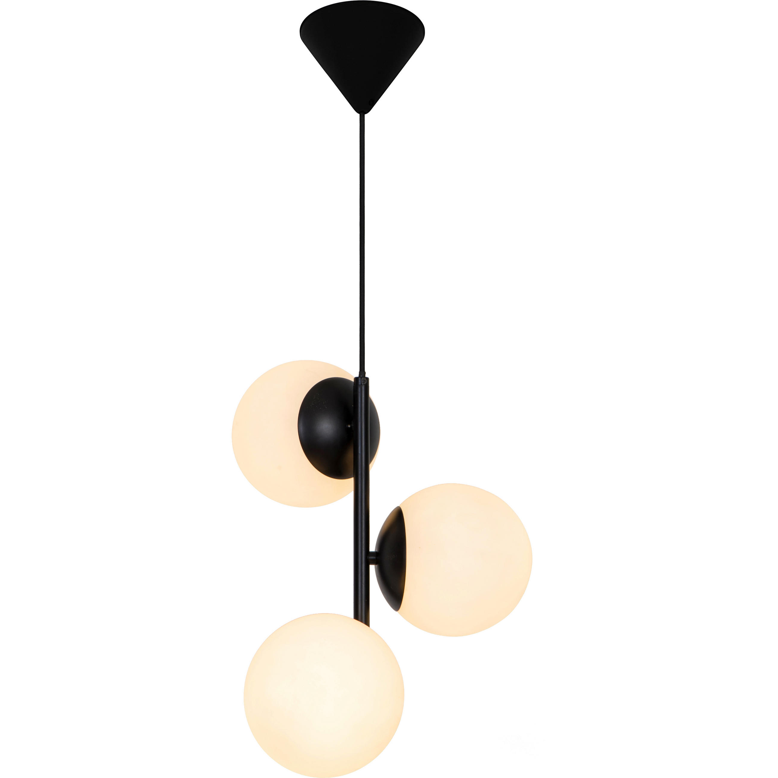 HÄNGELEUCHTE LILLY 15/36,5 cm   - Schwarz/Weiß, Design, Glas/Metall (15/36,5cm) - Nordlux