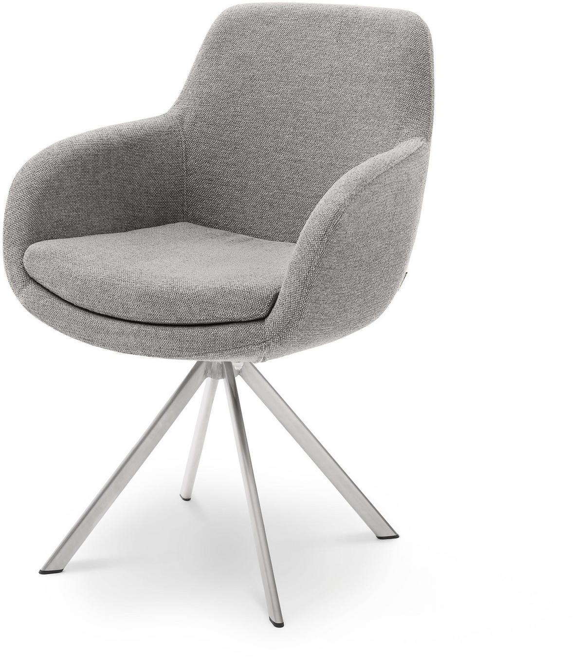 ARMLEHNSTUHL  in Edelstahl Webstoff  - Taupe/Edelstahlfarben, Design, Textil/Metall (62/86/66cm) - Musterring