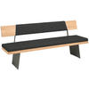 SITZBANK 207/90/58 cm  in Schwarz, Dunkelgrau, Wildeiche  - Wildeiche/Dunkelgrau, Natur, Holz/Textil (207/90/58cm) - Voglauer