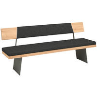 SITZBANK 207/90/58 cm  in Schwarz, Dunkelgrau, Wildeiche  - Wildeiche/Dunkelgrau, Natur, Holz/Textil (207/90/58cm) - Voglauer