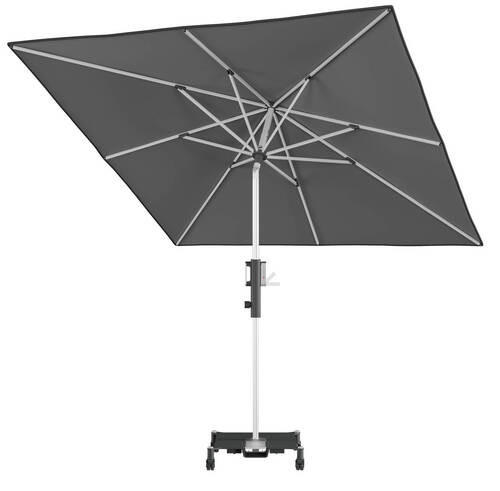 SONNENSCHIRM 245 x 245 cm Dunkelgrau  - Dunkelgrau/Silberfarben, KONVENTIONELL, Textil/Metall (245/245cm) - KNIRPS